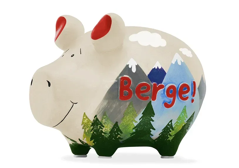 Sparschwein Company Sparschwein Sparschwein Company Sparschwein "Berge!" aus Keramik, Bunt (B/H/T) 12x9x9cm Kleinschwein