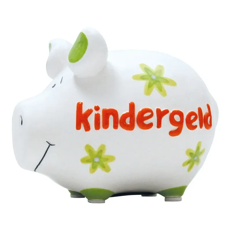 Sparschwein Company Sparschwein Sparschwein Company Sparschwein "Kindergeld" aus Keramik, Bunt (B/H/T) 12x9x9cm Kleinschwein