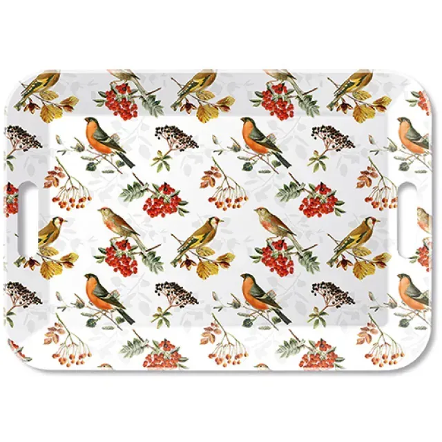 Ambiente Autumn Birds Tablett aus Melamin 33 × 47 cm – großes Serviertablett mit Vogel- und Herbstmotiv Ambiente Autumn Birds Tablett aus Melamin 33 × 47 cm – großes Serviertablett mit Vogel- und Herbstmotiv