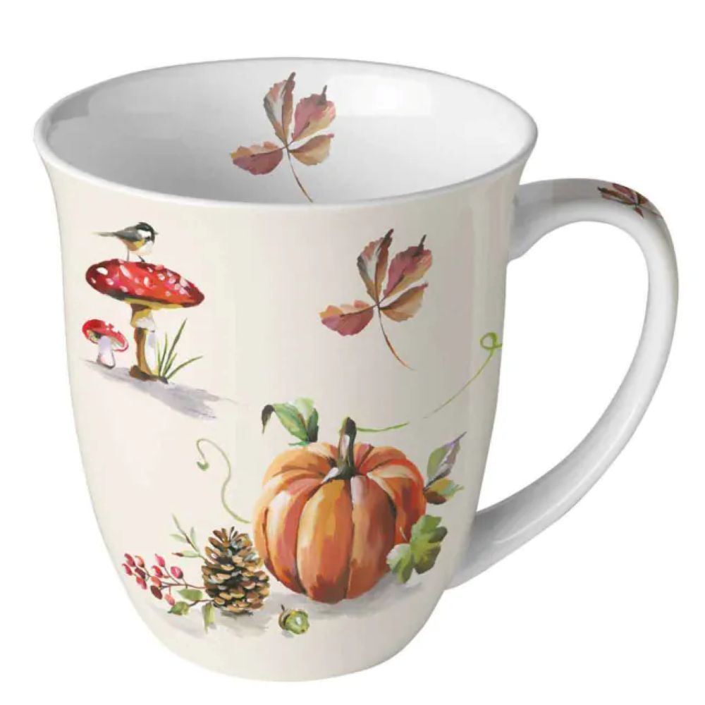Ambiente Tasse Vögel, Kürbisse, Pilzen – Herbstmotiv, Kaffeebecher, Teebecher Ambiente Tasse Vögel, Kürbisse, Pilzen – Herbstmotiv, Kaffeebecher, Teebecher