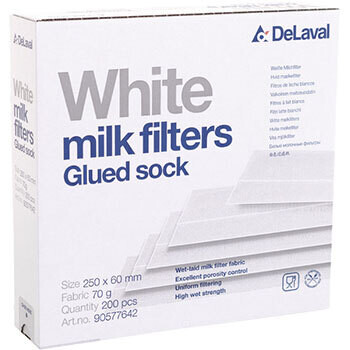 DeLaval Milchfilter weiss , 70g weiss 250x60 gekl.Q200 DeLaval Milchfilter weiss , 70g weiss 250x60 gekl.Q200