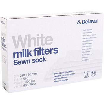 DeLaval Milchfilter weiss ,  Milchfilter 70g weiss 320x60 genäht Q200