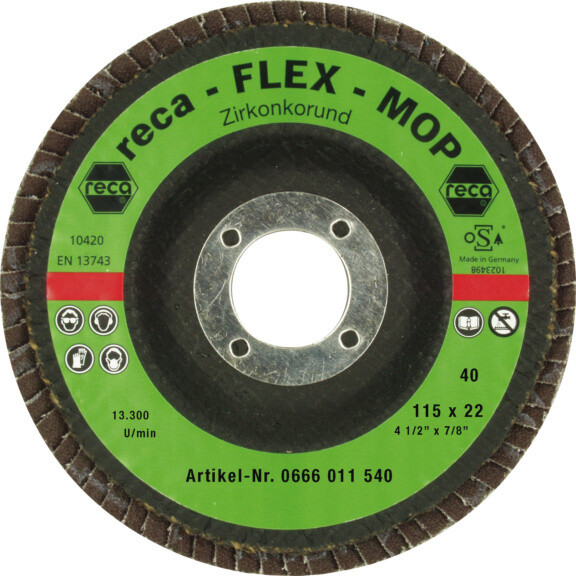 RECA Flex-Mop Fächerschleifscheiben gewölbt RECA Flex-Mop Fächerschleifscheiben gewölbt
