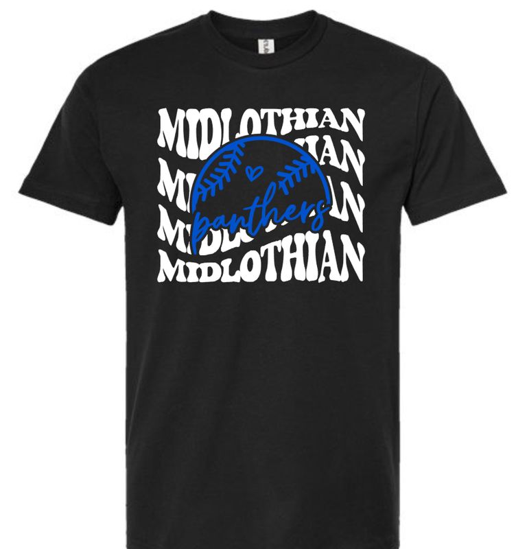 Midlothian Panthers Retro  Softball/ Baseball Spirit Shirt