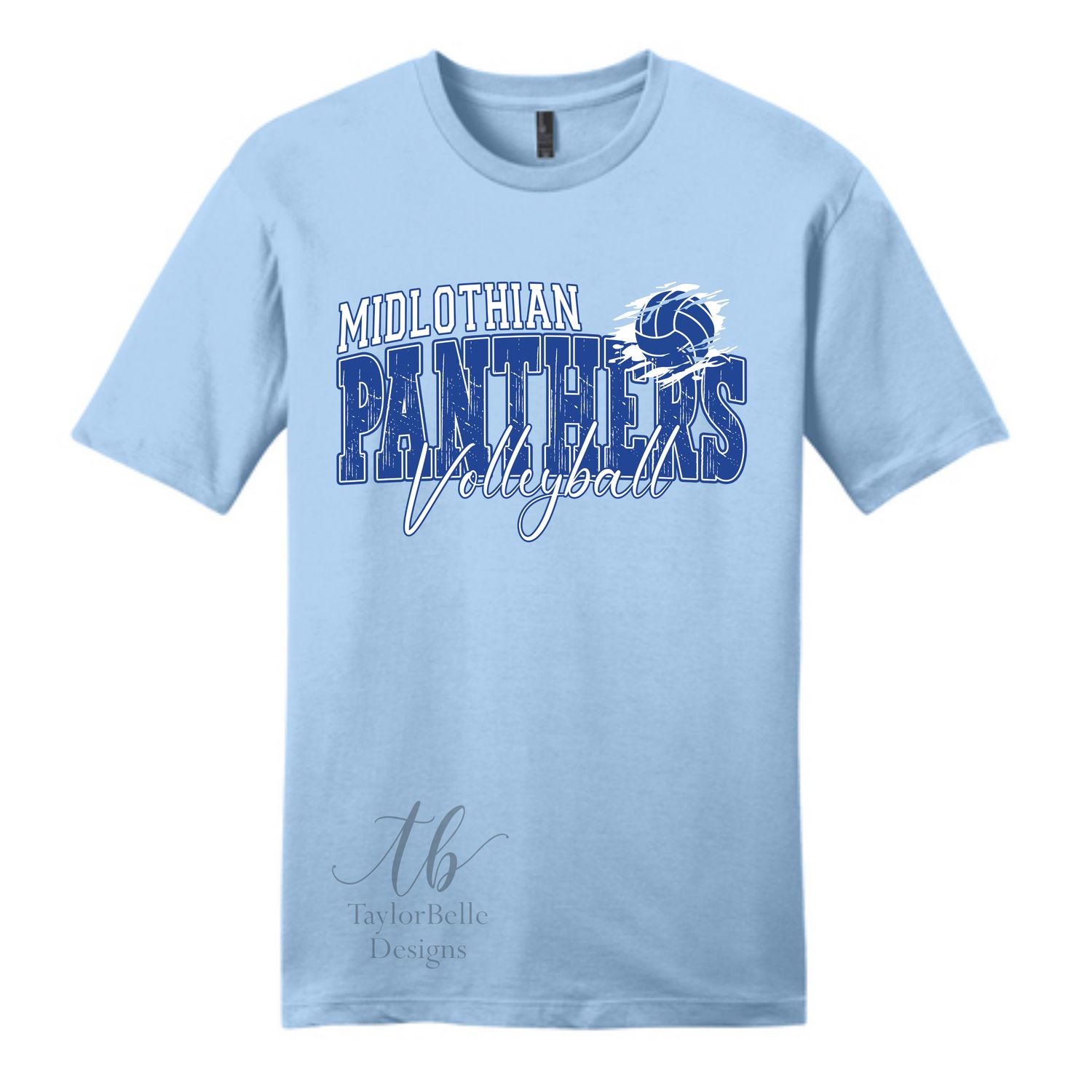 MIDLOTHIAN PANTHERS VOLLEYBALL DISTRESSED