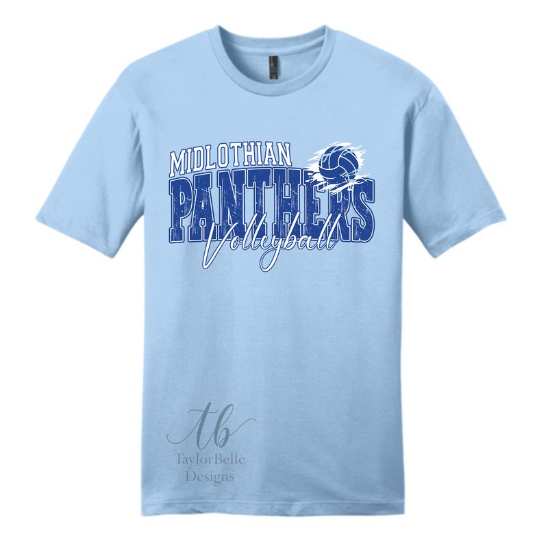 MIDLOTHIAN PANTHERS VOLLEYBALL DISTRESSED