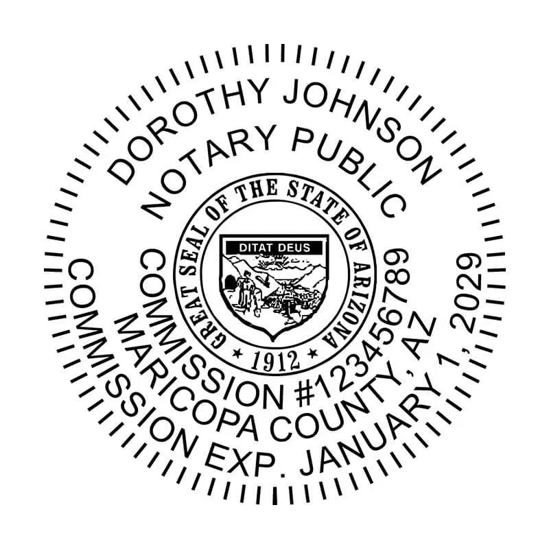 Arizona  Round Notary Stamp