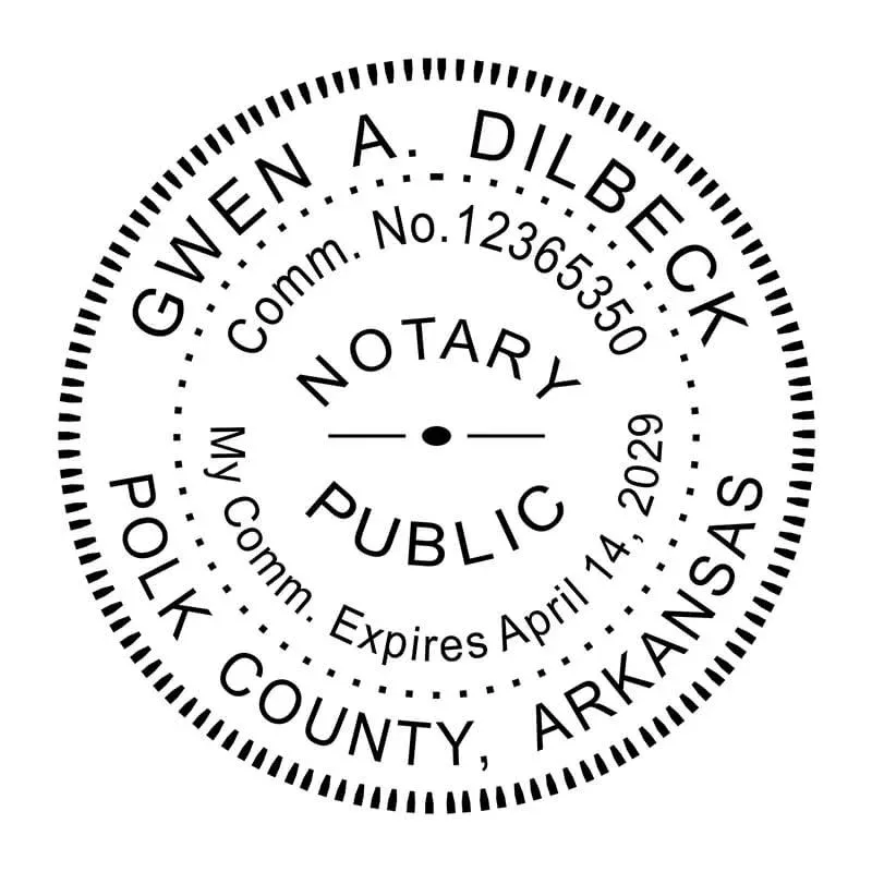 Arkanzas  Round Notary Stamp