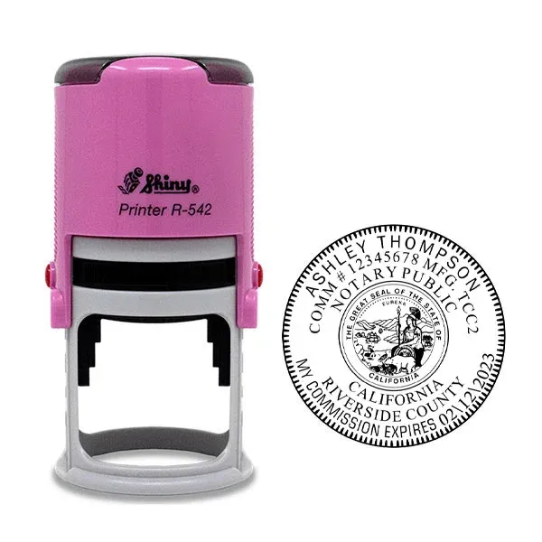 California   RoundPink Notary Stamp