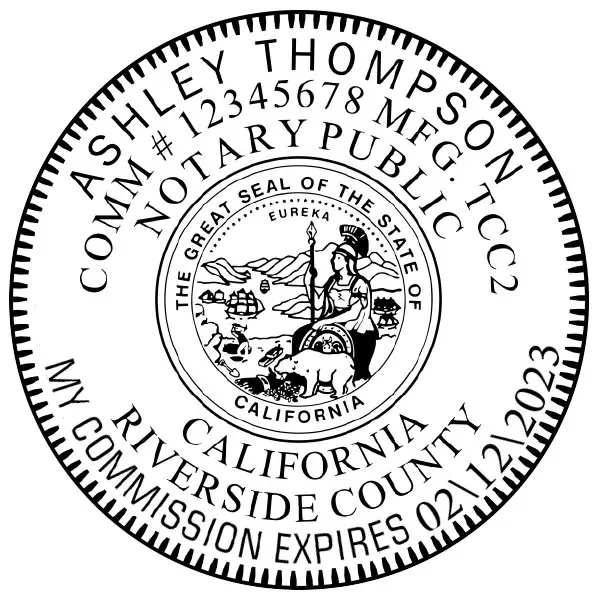 California Notary Round Pink Seal Embosser