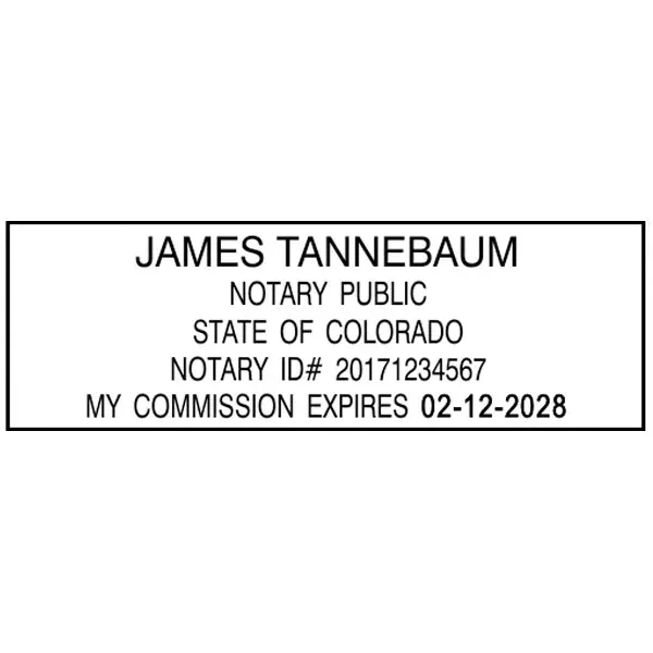 Colorado  Pink Notary Rectangle Stamp