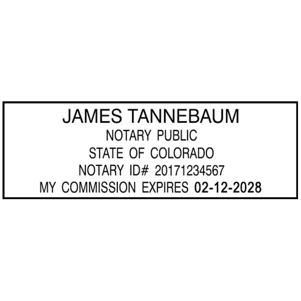 Colorado  Notary Rectangle Stamp