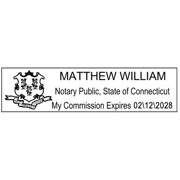 Connecticut Pink Notary Rectangle Stamp