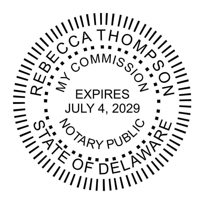 Delawere Round Notary Stamp
