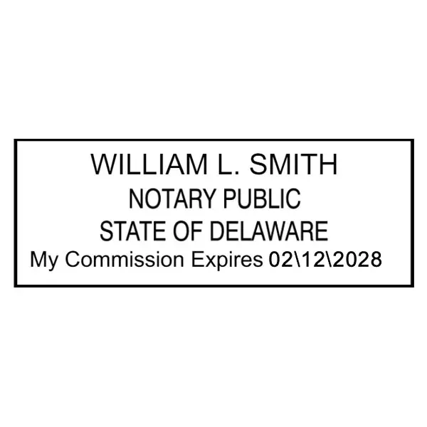 Delawere  Notary Rectangle Stamp