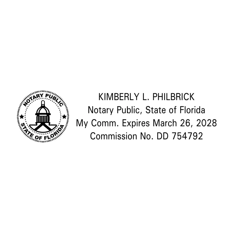 Florida Great Seal Rectangular Notary Public Seal