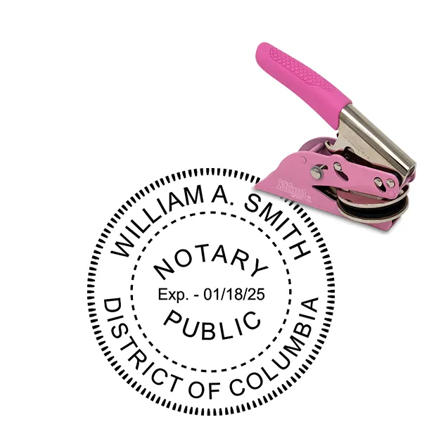 District of Columbia Round Pink Notary Seal
