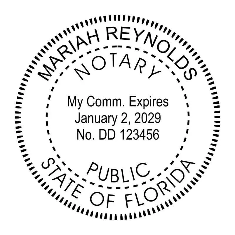 Florida Round Notary Public Stamp