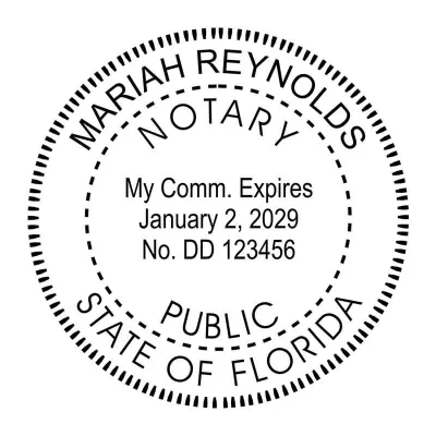 Florida Round Notary Public Stamp