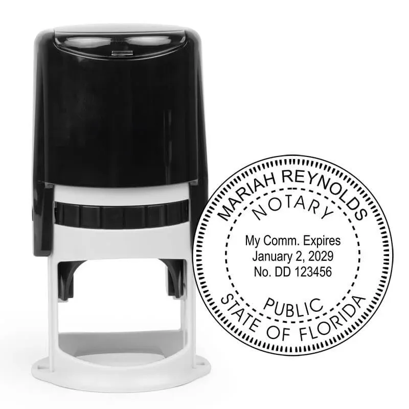 Florida Round Notary Public Stamp