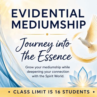 EVIDENTIAL MEDIUMSHIP: Journey into the Essence, Tuesday, Sept. 22 at 6:30 PM  with Rev. Karen Slember