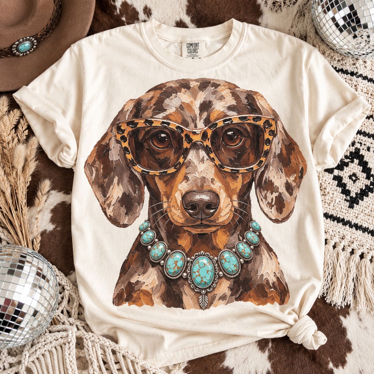 Turquoise Dachshund Tee (Sm-XL)
