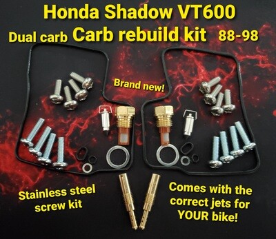 88-98 Honda Shadow VT600 Premium Rebuild Kit