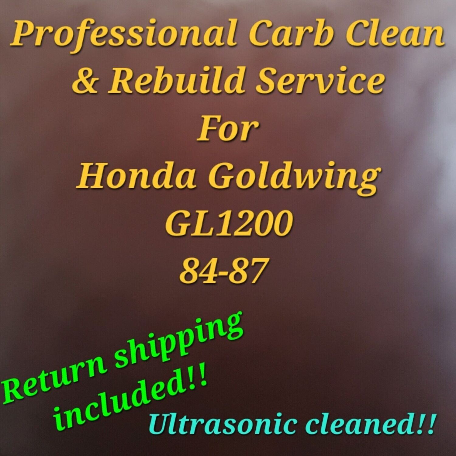 84-87 Honda Goldwing 1200 Professional Carb clean &amp; rebuild service Includes resealing the intake elbows and the Honda Update** Details inside