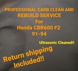 91-94 Honda CBR600F2 CBR 600F2 Professional carb clean &amp; rebuild service