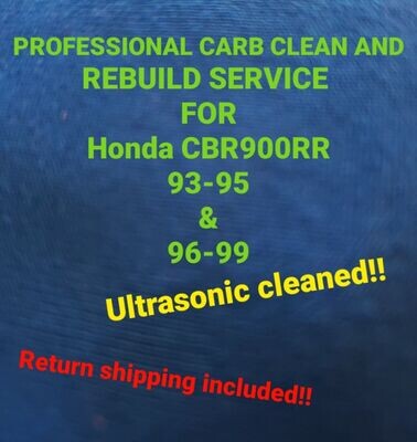 93-99 Honda CBR900RR Professional carb clean &amp; rebuild service
