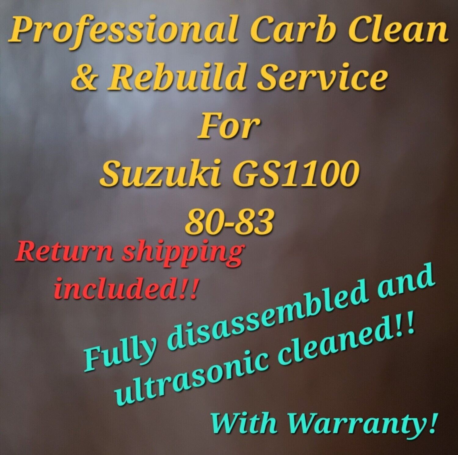 80-83 Suzuki GS1100 Professional Carb Clean &amp; Rebuild Service