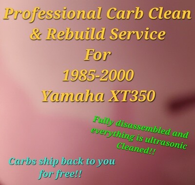 85-2000 Yamaha XT350 Professional carb clean &amp; rebuild service