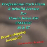 86-87 Honda Rebel CMX450 Professional Carb clean &amp; rebuild service CMX450C 450