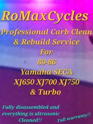 80-86 Yamaha XJ650 XJ700 XJ750 &amp; Turbo Professional carb clean &amp; rebuild service