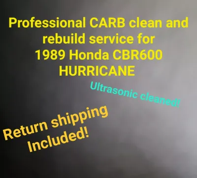 87-90 Honda CBR600F Hurricane CBR 600 F1 Professional carb clean &amp; rebuild service