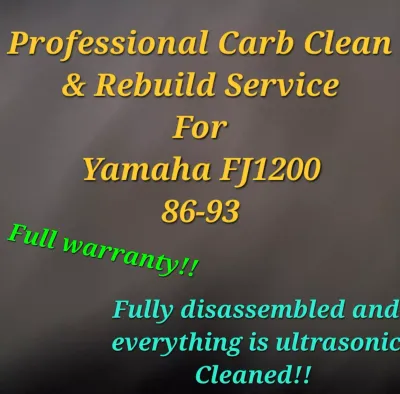 86-93 Yamaha FJ1200 Professional Carb Clean and Rebuild Service