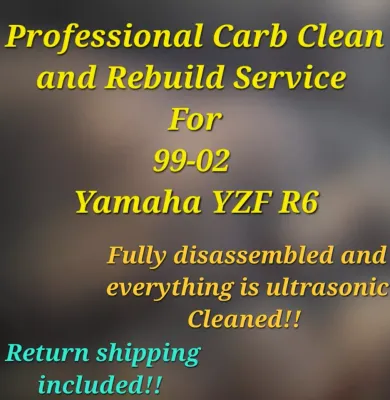 99-02 Yamaha YZF R6 Professional Carb Clean &amp; Rebuild Service