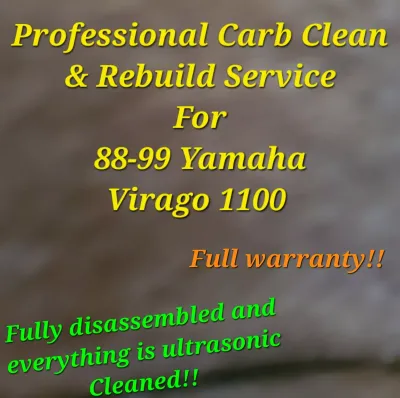 88-99 Yamaha Virago 1100 Professional Carb Clean &amp; Rebuild Service XV1100 V-Twin