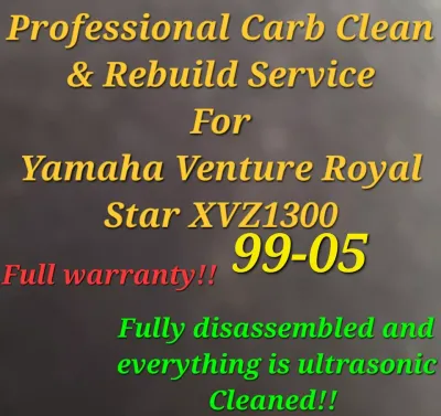 99-05 Yamaha Royal star Venture 1300 Carb Clean &amp; Rebuild Service XVZ13 XVZ1300