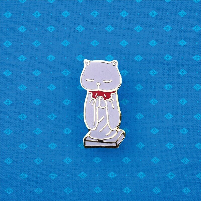 Lovely Kitty Jizo Statue Lapel Pin / Enamel Pins/ 3cm / Cats of the Floating Wor