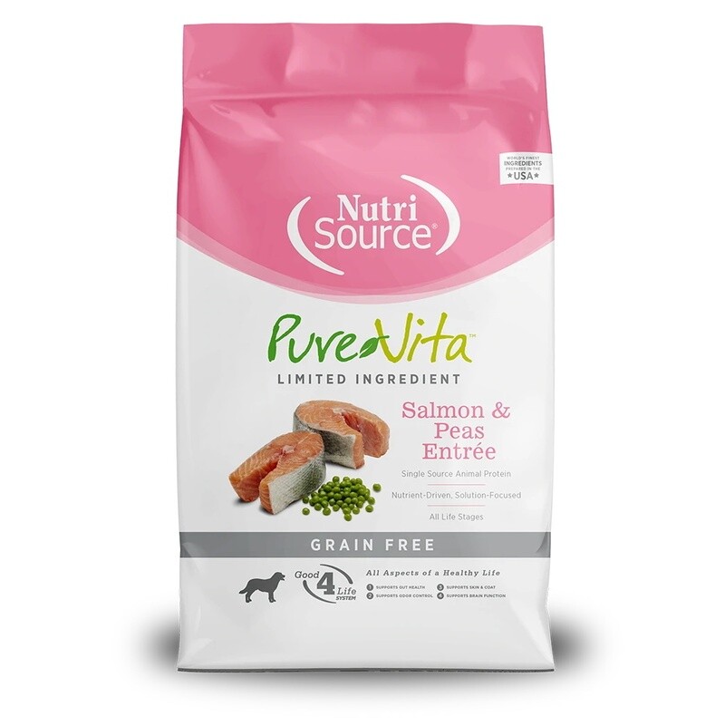 NutriSource Grain Free Pure Vita Salmon &amp; Peas 25lb
