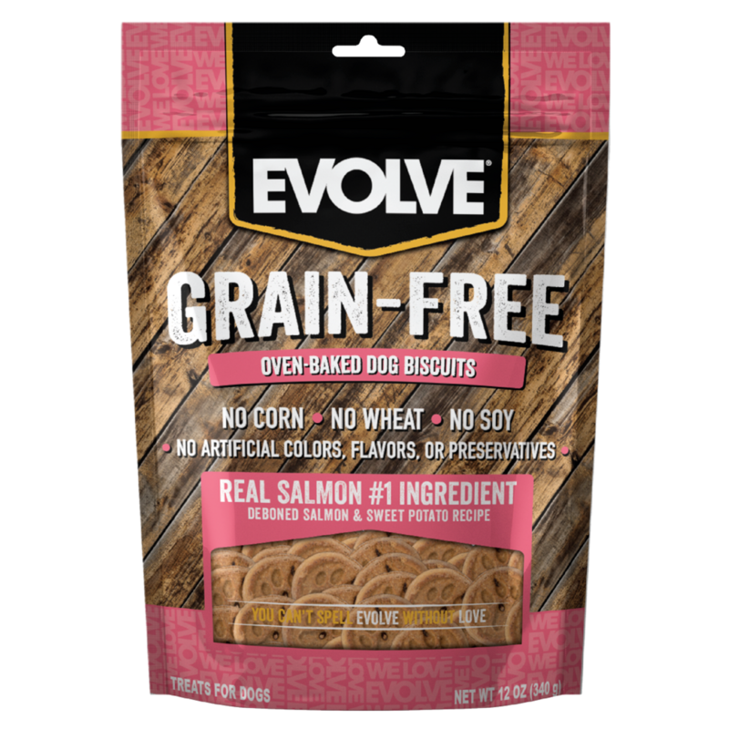 Evolve Grain Free Salmon &amp; Sweet Potato Biscuits 12oz