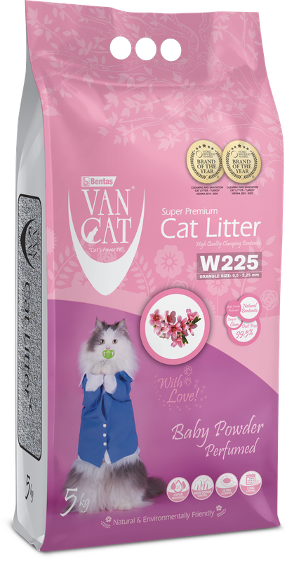Van Cat Super Premium Clumping Cat Litter Baby Powder 10kg (22lb)