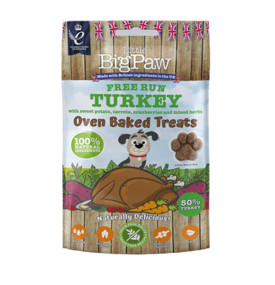 Little Big Paw Free Run Turkey Baked Treats 130g