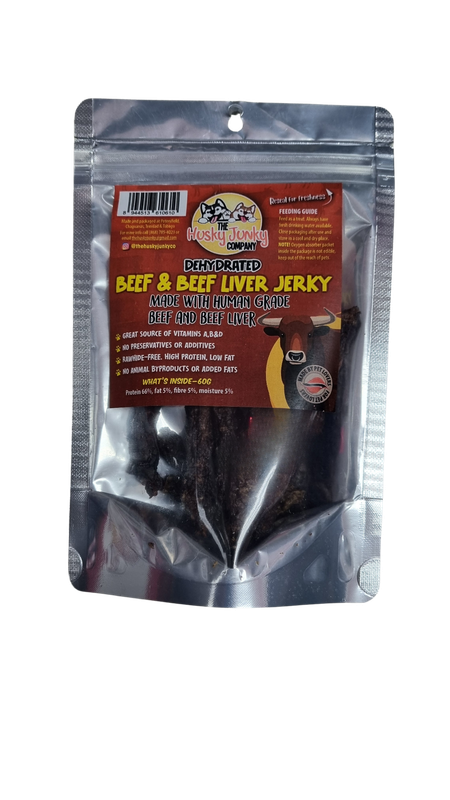 Dehydrated Beef and Beef Liver Jerky