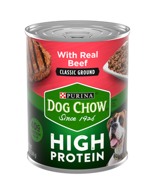Purina High Protein Dog Chow Can with Beef 13oz