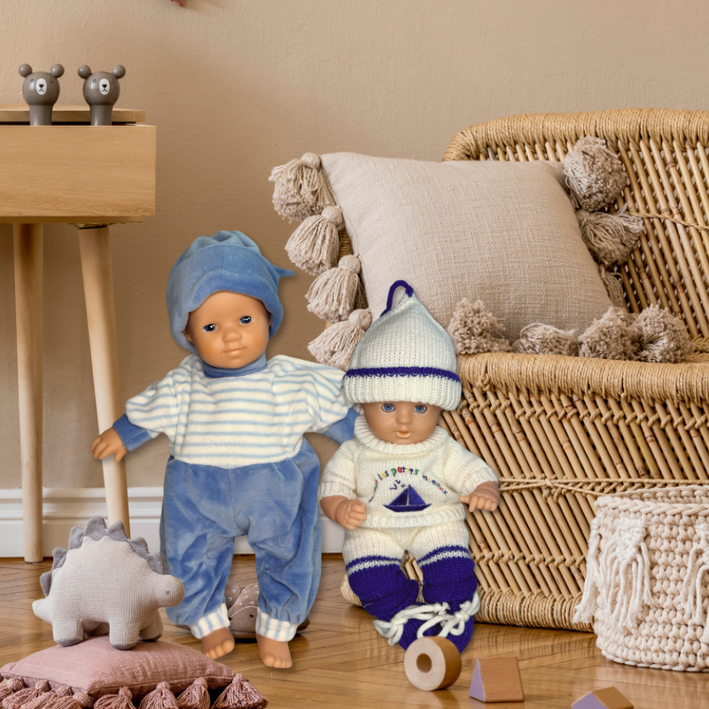 Sibling Down Syndrome Dolls: With Carrying Pouch