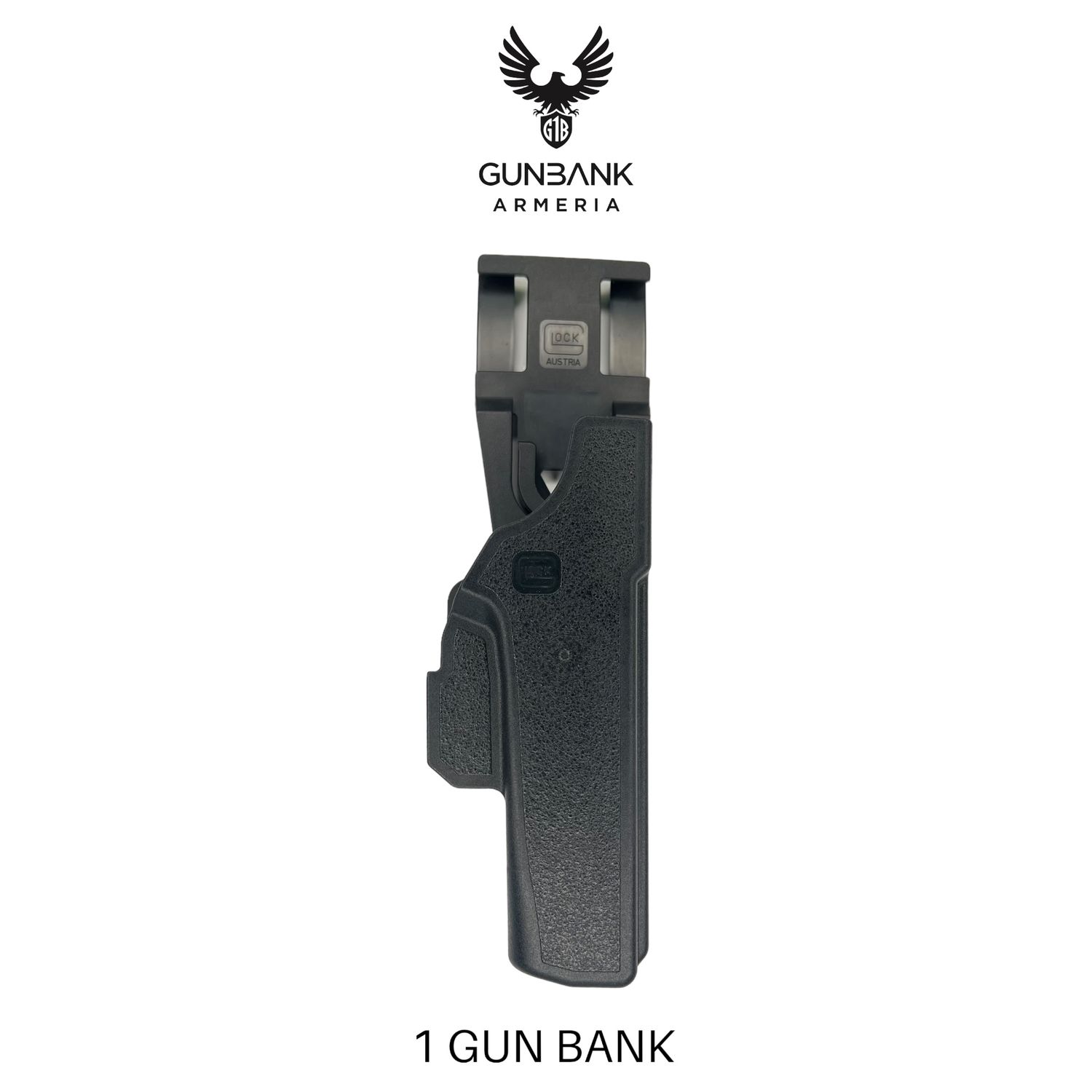 Fondina Glock DESTRA con ritenzione al ponticello e passante per cintura
