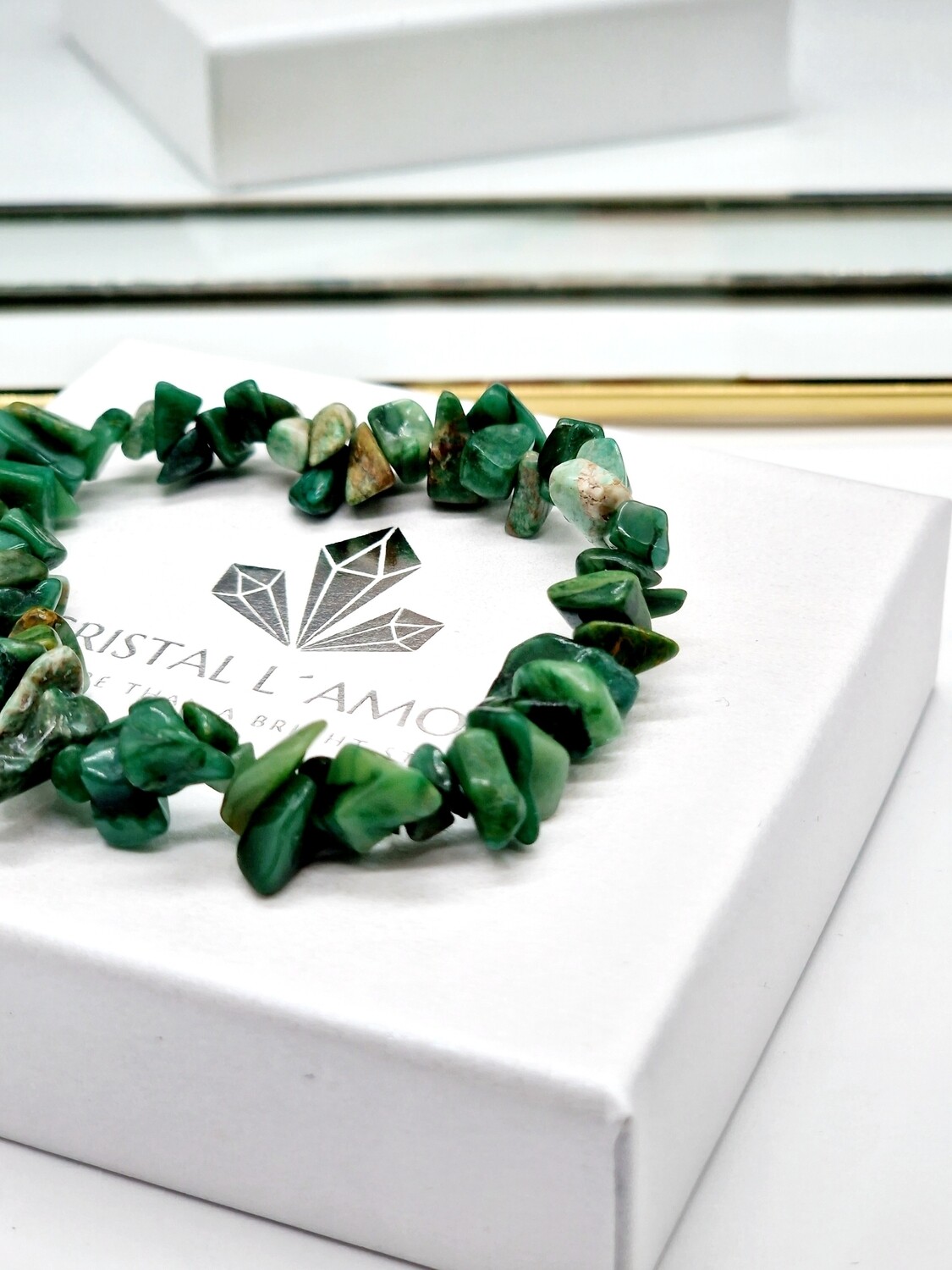 PRASEM SMARAGDQUARZ Splitterarmband