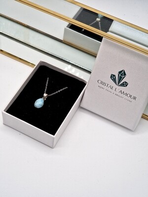 LARIMAR Anhänger Tropfen 925-er Silber